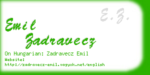 emil zadravecz business card